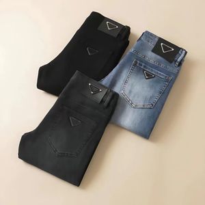 2023 Nuovi da Uomo Moda Vaqueros Montana Designer High-End Puro Nero Jeans Pantaloni Slim Stretch Tendenze Giovanili