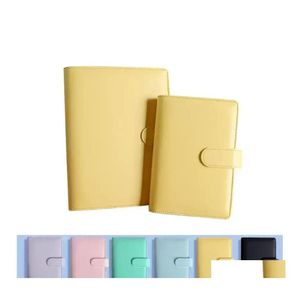 Party Favor A6 Binder Case 6 Farben Tragbarer Notizblock Hand Ledger Notebook Pu Shell Hohe Qualität Aron Farbe Büro Schreibwaren Geschenk RRA