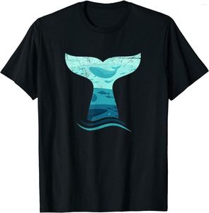 Мужские рубашки для китовой хвост в волнах Orca O-образное хлопковая рубашка мужская футболка с коротким рукавом Tops Harajuku