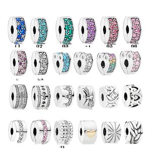 925 Pounds Silver New Fashion Charm for Pandora 2023 Love Color Continuous Love Zircon Fixed Buckle Beads DIY Accessories