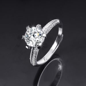 Silver moissanite rings are half-set with openings that can be adjusted for men and women