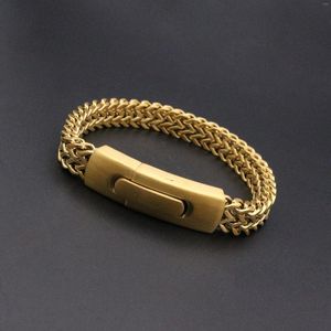 Urok Bracelets JSbao Design Men Gold Color punk bransoletka dla wysokiej jakości biżuterii mody ze stali nierdzewnej