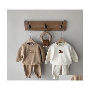 Clothing Sets Luxury Designer 2Pcs Baby Boy Clothes Spring Toddler Girls Kids Tracksuit For Girl Suit Children Drop Delivery Maternit Dhjmu