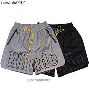 Projektant Rhude Men's Sports Shorts 23ss Nowy Jork List Refleksyjny drukowanie krótkie kobiety swobodne spodnie Summer