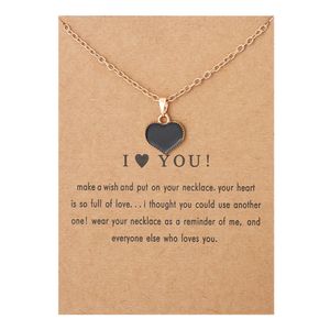 I Bulk Love Peach Heart Pendant Necklace Eloy CLAVICLE CHACHER CHOCKER Halsband smycken Presenttillbehör med presentkort