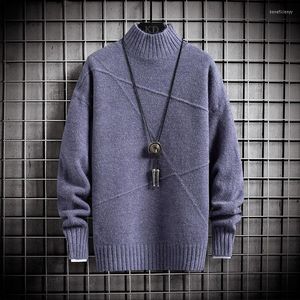 Gilet da uomo Inverno spesso mezzo collo alto maglione uomo qualità pullover classico abbigliamento morbido caldo Pull Homme maglioni lavorati a maglia 2023