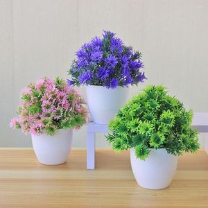 Decorative Flowers Tasson Artificial Potted Plants Shelves Bonsai Pots Fake Hogar Desktop Ornament For Home Decor Bedroom Planter Garden