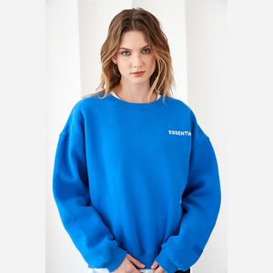 Womens Hoodies Sweatshirts Light Blue Grey Cotton Fleece Oversize Long Sleeve Streetwear Vintage Brand Pullover Warm Crewneck Sweatshirt Women 230310