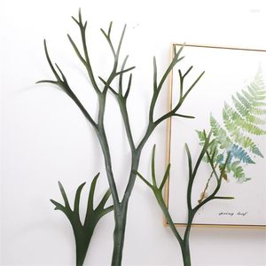 Decorative Flowers Pography Props Single Piece Simulation Deer Antler Leaf Plant Wall Material Succulent Plastic Water Grass