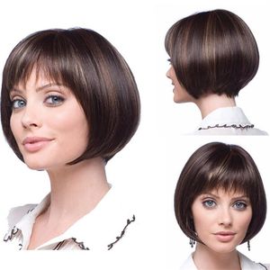 Aimisi Short Pixie Cut Wig Synthetische simulatie Human Hair Bobo -pruiken in 10 stijlen 335#238Q