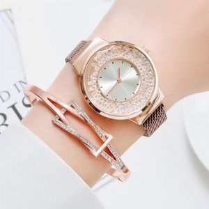 Luxury Women Bracelet Quartz Watches for Women Magnetic Watch Sport Sport Diamond Diamond Wrist Relógio Relógio Relógio