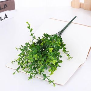 Decorative Flowers 2pcs Quality Artificial Grass Leaves Large Eucalyptus Wall Material Fake Plant For Home Wedding Garden Party Decor