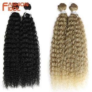 Parrucche sintetiche Fashion Idol 22 pollici capelli sintetici onda riccia crespa naturale 2 pz / lotto fasci di tessuto Ombre resistenti al calore 230227