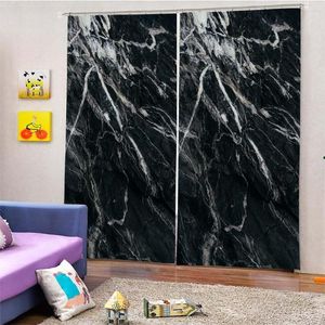 Curtain Marble Texture White Black Square Curtains For Bedroom Living Room Kitchen Finished Window Treatment Drapes