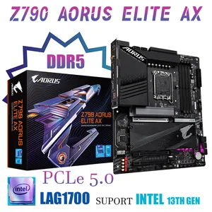 Gigatbyte Z790 Aorus Elite Ax WiFi LGA1700 Moderkort DDR5 7600 (OC) MHz Z790 Mainboard Support Intel 12th 13th Gen PCle5.0 ATX