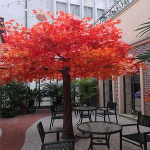 Fiori decorativi Bianco Rosso Verde Oro Ramo Sier Foglie Pianta di seta artificiale per decorazioni per la casa Forniture per feste