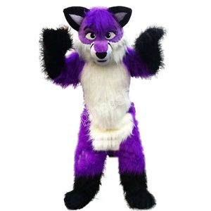 Adult size Purple Husky Mascot Costumes Cartoon Elk Character Dress Suits Carnival Adults Size Christmas Birthday Party Halloween Outdoor Outfit Suit