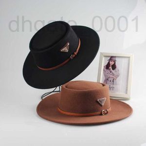 Ball Caps designer 22 fall and winter new jazz flat-top top hat felt wool cloth light luxury Hepburn style elegant lady O1M8