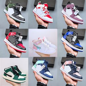 2023 Kids shoes 1 basketball shoes High 1s Designer Sneakers Boys University Blue pink Baby kid shoe Patent Bred Girls Children youth j1 trainers sneakers size 8C-3Y