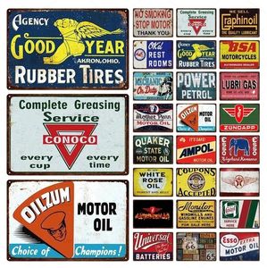 Motor Oil Tin Sign Garage Wall Decor Vintage Rusted Route66 Metal Signs Motorycycle Club Repairing Shop Wall Plate Decoration personalized Art Decor 30X20CM w01