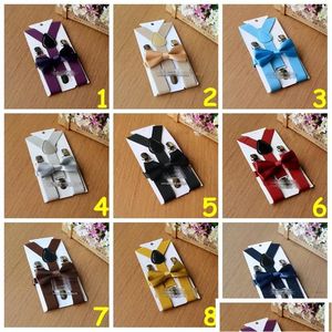 Ties 16Colors Kids Suspenders Bow Tie Set For 110T Baby Braces Elastic Yback Boys Girls Accessories Drop Delivery Maternity Dhpte