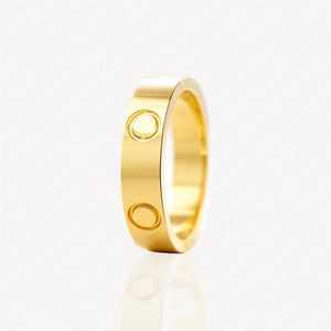 Charm Bridal Love Rings Dames Gold Wedding Ring Couple Sieraden Band Titanium Steel Diamonds Casual Fashion Street Classic Optiona220J