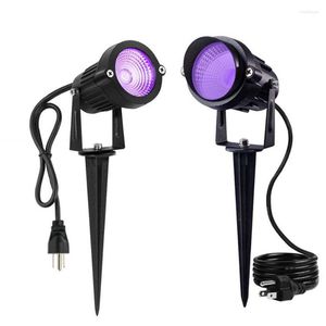 1/2PCS LED UV Black Light Outdoor Ultraviolet Landscape Spotlight Waterproof Garden Spotlights With Ground Stake Lawn Lights