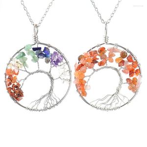 Catene 2023 Fashion Tree Of Life Chakra Jewelry Pendenti Collana con pietre preziose di cristallo ametista N02