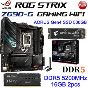 ASUS ROG Strix Z690-G Prowadzenie Wi-Fi DDR5 5200MHz 16GB 2PCS Pamięć Aorus Gen4 500G SSD M.2 PCI-E 4.0 Nowa tablica główna