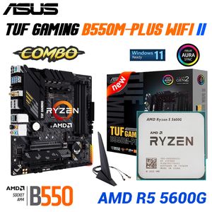 ASUS New Tuf B550M Plus Wi-Fi II Материнская плата AMD Ryzen 5 5600G CPU Socket AM4 3,9 ГГц шестиъядерный процессор Micro-ATX M.2 Материал