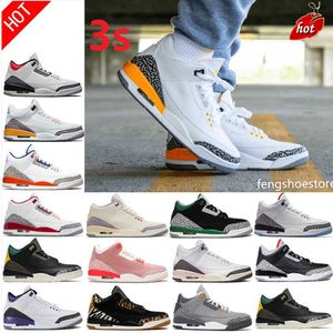 Shoes LOW J3S Basketball Jumpmen 3 Men 3s Women Basketball Shoes Slim Shady Muslin Oreo White Cement Black Cat Cardinal Red Racer True Blue Varsity