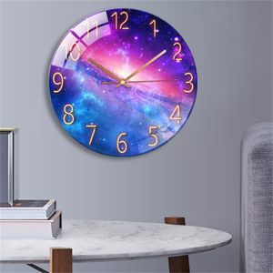 Wall Clocks Fashion Starry sky Design Large Wall Clock Quartz Clocks Round Silent Watches Living Room Home Decor Horloge for Classroom 230310