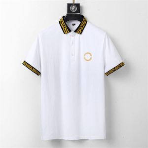 2023Polo masculino de manga curta tendência da moda verão negócios casual camiseta masculina de algodão respirável versátil simples M-3XL