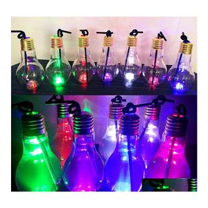 Water Bottles Glowing Bb Bottle Plastic Drinks Cup Cute Fashion Shape Milk Juice Light Portable Kettle Drop Delivery Home Garden Kit RRA