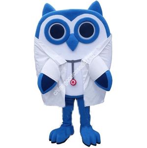 Super fofo Doctor Owl Mascot Costume Halloween Natal Fanche Fanche Dress Festy Caractere