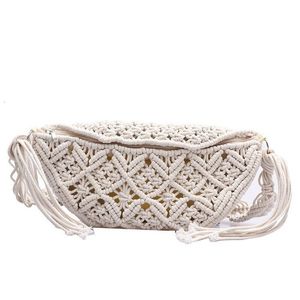 Waist Bags Female Summer Beach Macrame Braid Bohemian Fanny Pack Fashion Crochet Gypsy Aztec Ibiza Ethnic Bum Belt 230310