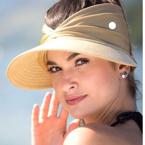 LL Visor Hat Гибкая шляпа для взрослых для женщин Anti-UP Широкая кранавая кепка легко переносить туристические кепки модные пляжные летние солнцезащитные шляпы LL335