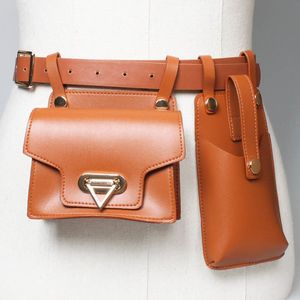 Midjepåse Mini Leather Crossbody Chest S for Women Fanny Packs Woman's Belt Female Phone Pouch 230310