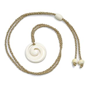 Pendant Necklaces NGX022 Handmade Man Jewelry Zealand Maori Tribes Yak Bone Koru Spiral Womens Rope Weaving Necklace For Surfing