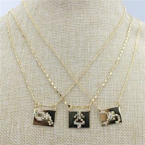 Pendanthalsband 18 tum 10st/Lot Style CZ Charm Necklace Micro Pave Wholesale Twelve Galaxies Connector