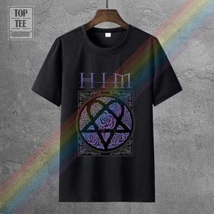 Men's T-Shirts H.I.M. Him Purple Roses Tee Shirt Gothic Emo T-Shirt Punk Rock Men Fashionable Ladies Tops T-Shirts Hippie Goth Tshirt AA230309