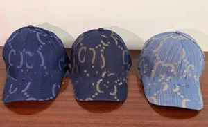 新しいオールマッチ文字スリミングプリントデニムピークキャップカップルヨーロッパスタイルの野球帽