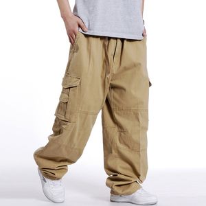 Men Plus Size Cargo Pants Outdoor Trousers Dance Pants Casual Loose Baggy Hip Hop Pocket