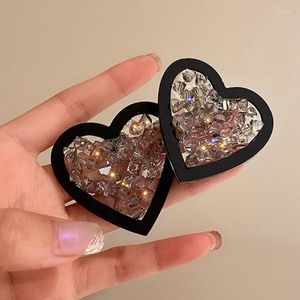 Dangle Earrings Acrylic Glass Heart Stud For Women Black Love Gifts Exaggerated Earings Trendy Korean Simple Cute Romantic Jewelry