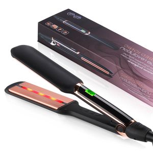 Hair Straighteners Infrared Hair Straightener Professional Ionic Ceramic Tourmaline Plates MCH 30s Fast Heating 2 In 1 Curler Keratin Flat Iron 230310