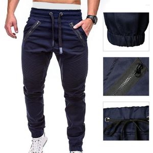 Pantaloni da uomo con coulisse alla caviglia Sport poliestere eleganti pantaloni con tasca laterale per l'esercizio