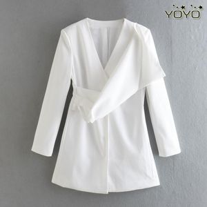 Women's Suits & Blazers SuperAen Spring/Autumn 2023 Casual White V Neck Full Office Lady Suit Coat Women BlazersWomen's