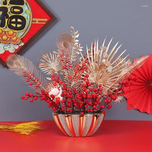 Dekorativa blommor 5pcsrenzaqo eucalyptus Blessing Bucket Year's Spring Festival Ornament Decoration