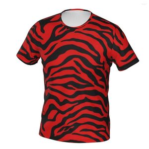 Men's T Shirts Black Red Zebra Stripe Shirt Animal Print Novelty Man Fashion T-Shirts Premium Tee Short-Sleeved EMO Clothes Gift