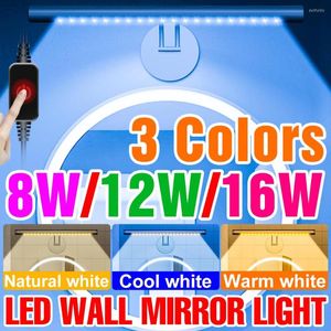 Lampy ścienne 3 kolory lusterka lusterka LED z światłami 5 V lampa sypialnia próżność żarówka USB Toolat